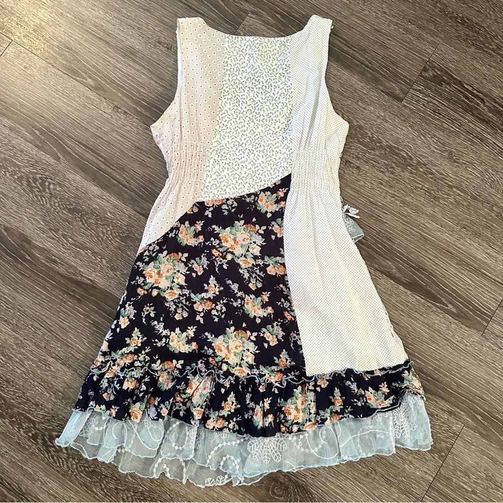 Sacred Threads Patchwork Seashell Boho Dress - image 7